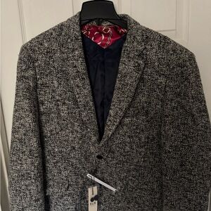 Brand New Elie Balleh Men’s Multi Boucle Sport Coat Black/White Size 2XL